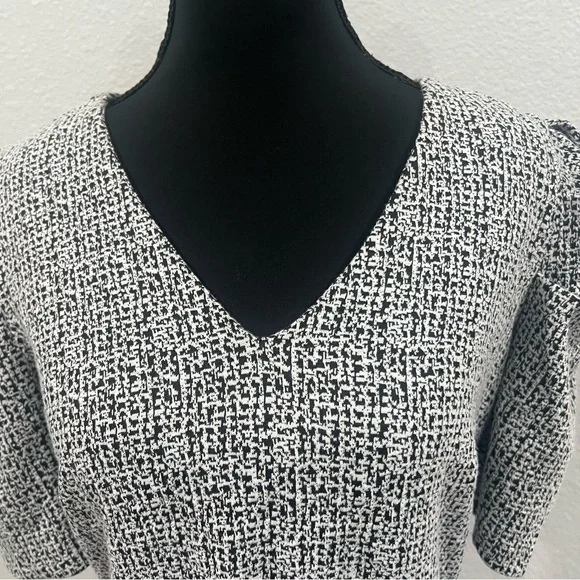 Karl Lagerfeld Monochrome Tweed Midi Dress Size 2 - Picture 4 of 7